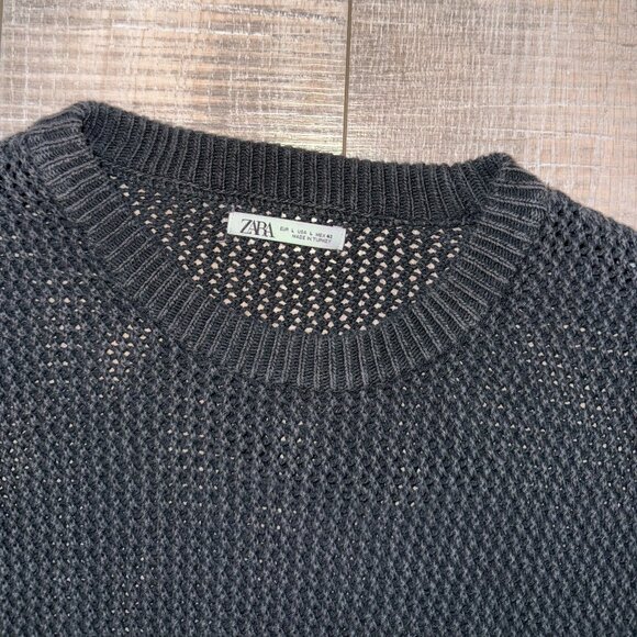 Zara Fisherman Loose Knit Sweater Men's Large - Picture 2 of 3